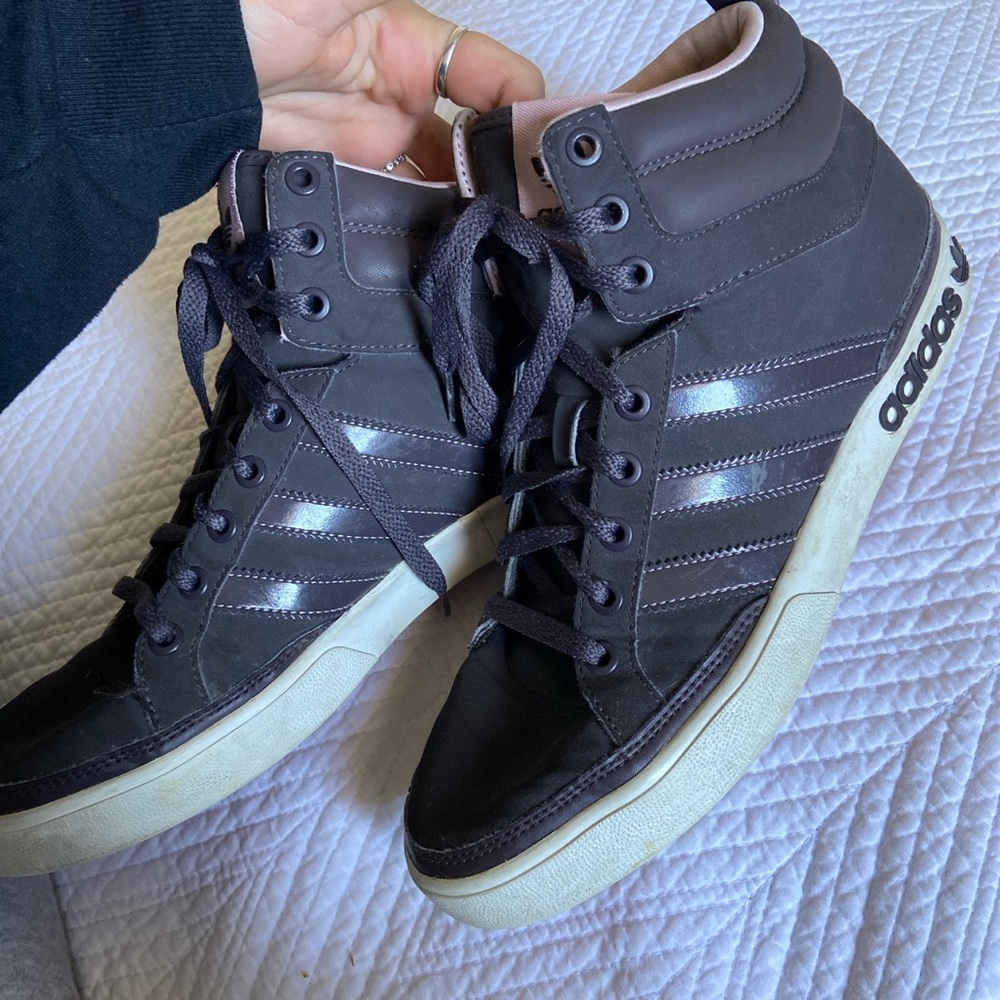 Adidas high top sneakers.